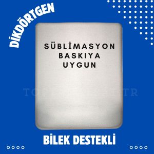 Süblimasyon Baskıya Uygun Mouse Pad Dikdörtgen Bilek Destekli