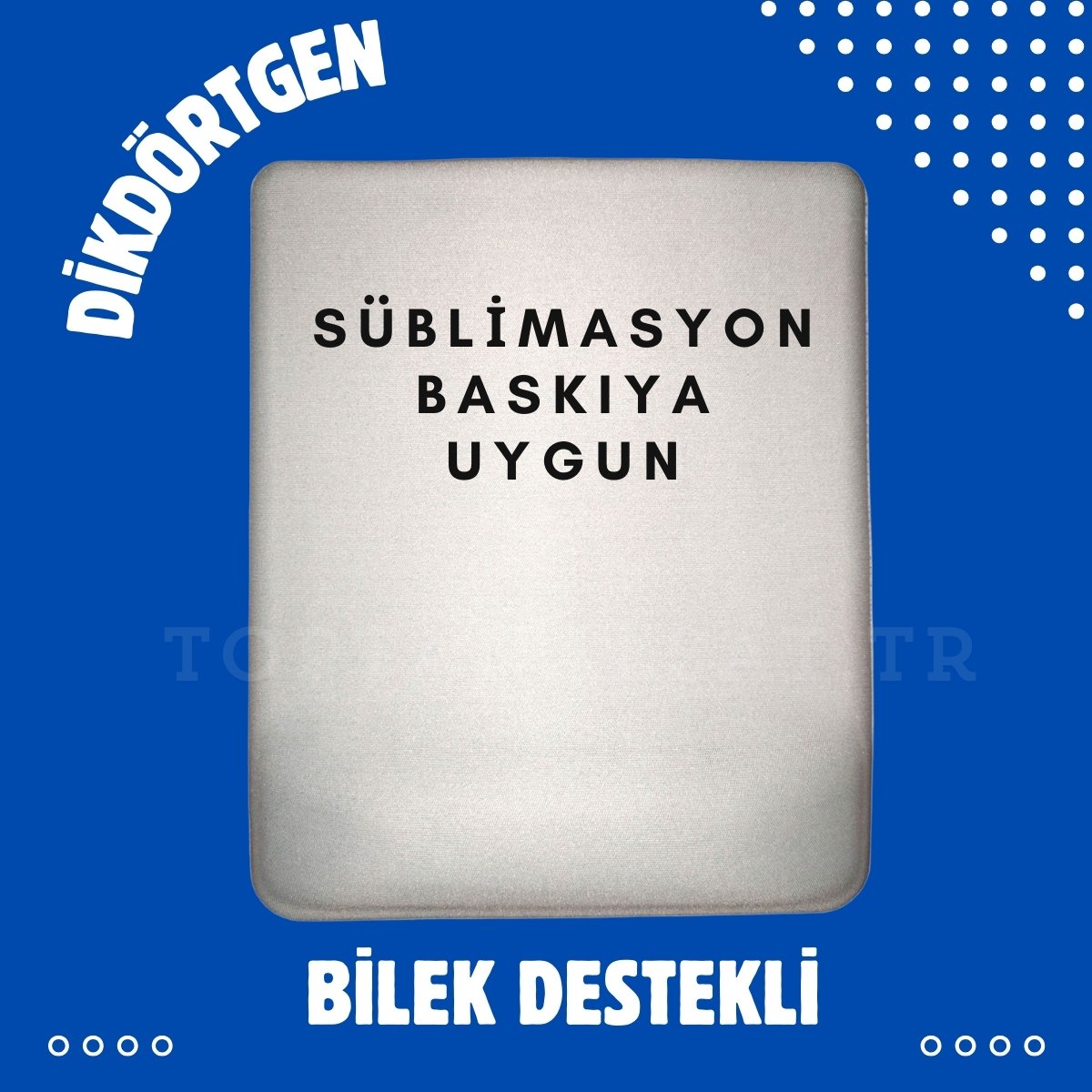 Süblimasyon Baskıya Uygun Mouse Pad Dikdörtgen Bilek Destekli