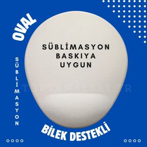 Süblimasyon Oval Bilek Destekli Mouse Pad Toptan Perakende