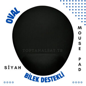 Bilek Destekli Oval Mouse Pad Siyah Renk: Konforlu ve Şık Tasarım ile Ergonomik Kullanım