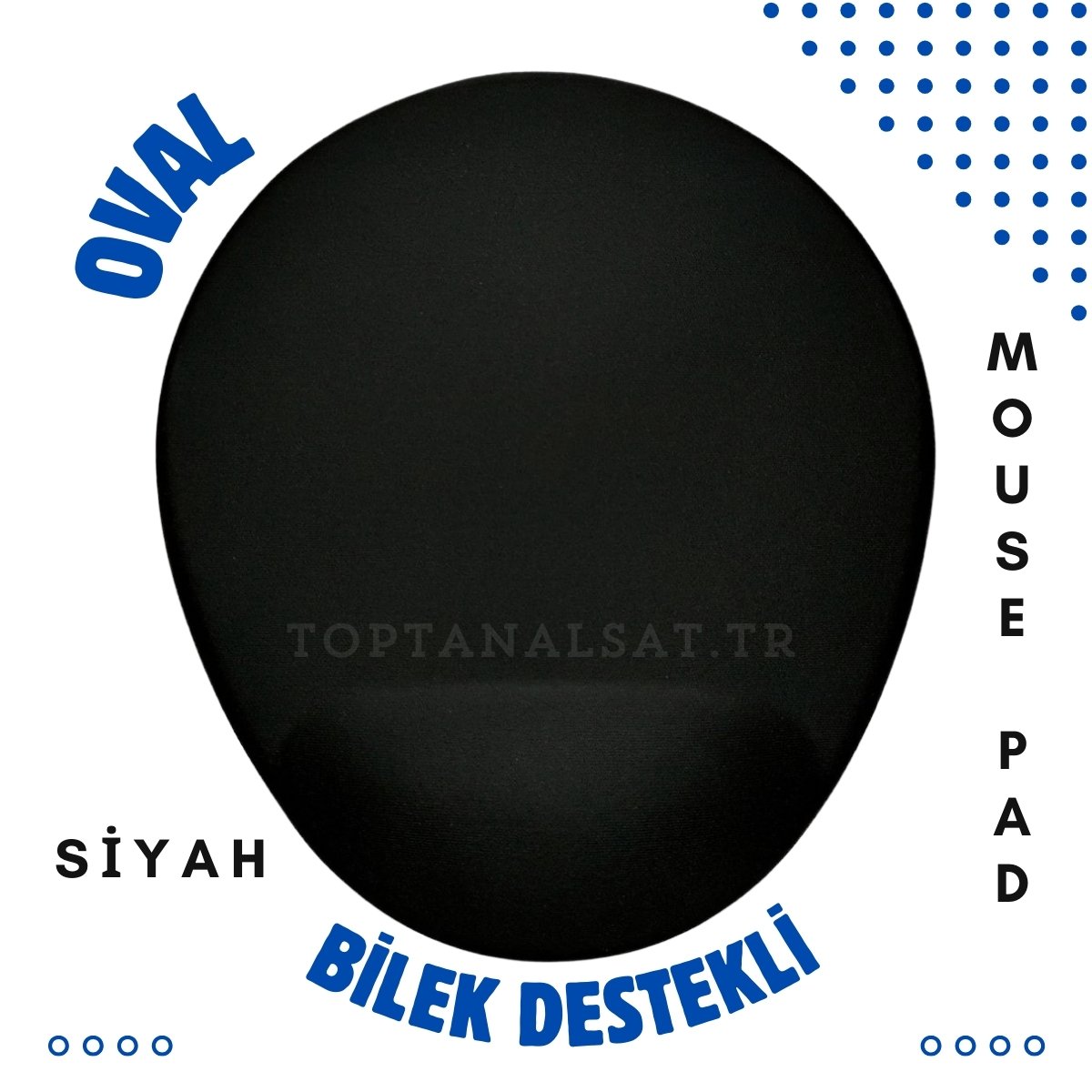 Bilek Destekli Oval Mouse Pad Siyah Renk: Konforlu ve Şık Tasarım ile Ergonomik Kullanım