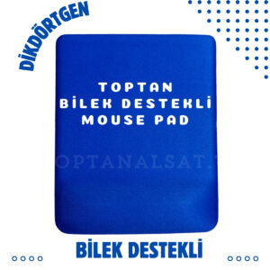 Bilek Destekli Toptan - Dikdörtgen Mouse Pad - Mavi Renk