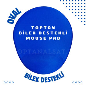 Bilek Destekli Oval - Mavi Renk - Toptan Mouse Pad