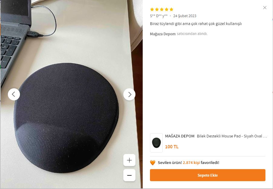 Bilek Destekli Oval Mouse Pad Siyah Renk: Konforlu ve Şık Tasarım ile Ergonomik Kullanım - Görsel 4