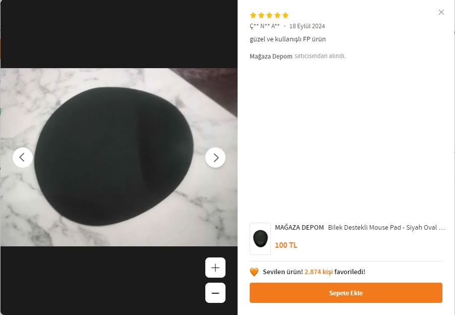 Bilek Destekli Oval Mouse Pad Siyah Renk: Konforlu ve Şık Tasarım ile Ergonomik Kullanım - Görsel 3