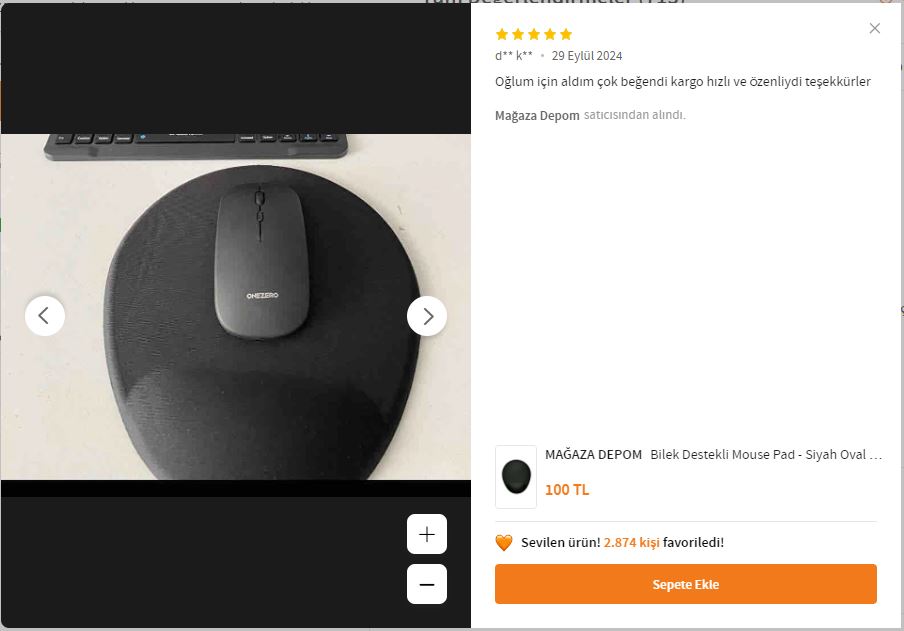 Bilek Destekli Oval Mouse Pad Siyah Renk: Konforlu ve Şık Tasarım ile Ergonomik Kullanım - Görsel 5